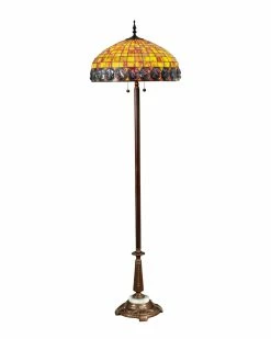 Coupon 👏 Dale Tiffany Orange Turtleback Floor Lamp Home Floor Lamps 🧨