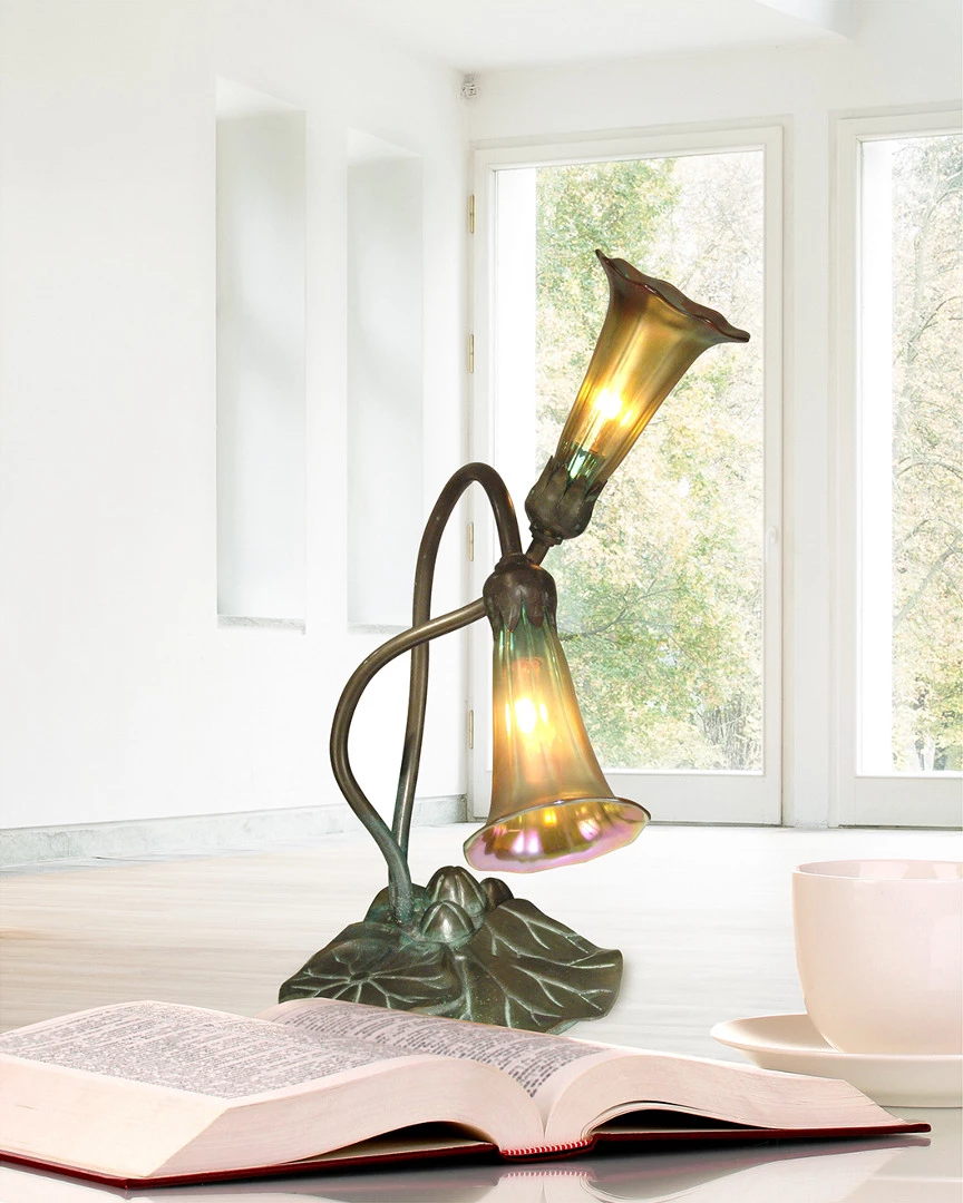 Promo β Dale Tiffany Gold Lily 2-Light Hand Blown Art Glass Bronze Accent Table Lamp Home Table & Desk Lamps π 2 Promo β Dale Tiffany Gold Lily 2-Light Hand Blown Art Glass Bronze Accent Table Lamp Home Table & Desk Lamps π - Image 2