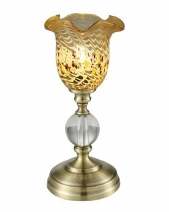 Best deal 💯 Dale Tiffany Beige Speckle Hand Blown Art Glass Accent Lamp Home Table & Desk Lamps 😀
