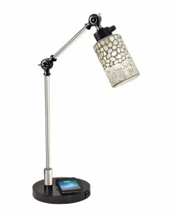 Best Pirce 🧨 Dale Tiffany Alps Mosaic Desk Lamp With Wireless And USB Charger Home Table & Desk Lamps 🔥