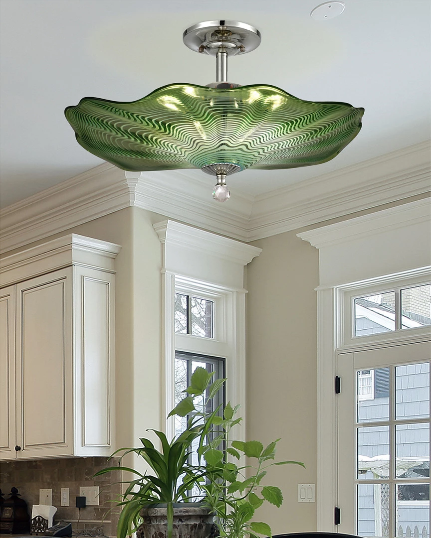 Deals 𧨠Dale Tiffany Waterfront Hand Blown Art Glass Semi Flush Mount Home Sconces & Wall Mounts π― 2 Deals 𧨠Dale Tiffany Waterfront Hand Blown Art Glass Semi Flush Mount Home Sconces & Wall Mounts π― - Image 2