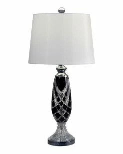 Cheap 👏 Dale Tiffany Black Shield 24% Lead Hand Cut Crystal Table Lamp Home Table & Desk Lamps ⭐