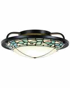 Coupon 👍 Dale Tiffany Green Leaves LED Semi Flush Mount Home Sconces & Wall Mounts 🔥