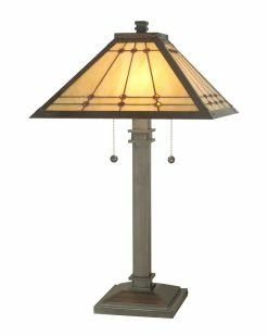 Budget 😉 Dale Tiffany Jeweled Mission Table Lamp Home Table & Desk Lamps 🎁
