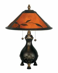 Promo 🛒 Dale Tiffany Leafs Mica Table Lamp Home Table & Desk Lamps ✔️