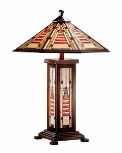 Brand new β Dale Tiffany Woodruff Mission Table Lamp With Night Light Home Table & Desk Lamps π