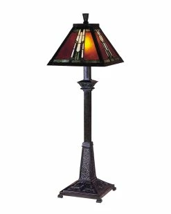 Deals π€© Dale Tiffany Amber Monarch Buffet Table Lamp Home Table & Desk Lamps π
