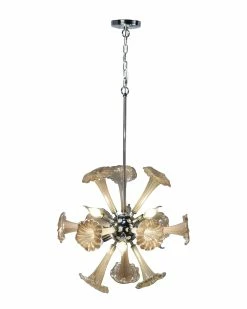 Best Sale 🥰 Dale Tiffany Yuri 6-Light Hand Blown Art Glass Chandelier Home Ceiling Lighting 🛒