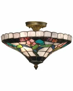 Best Sale π₯° Dale Tiffany Hollyhock Flush Mount Home Sconces & Wall Mounts π