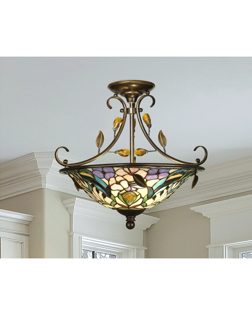 Promo 𧨠Dale Tiffany Peony Crystal Semi Flush Mount Home Sconces & Wall Mounts π 2 Promo 𧨠Dale Tiffany Peony Crystal Semi Flush Mount Home Sconces & Wall Mounts π - Image 2