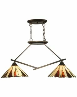 Promo π₯° Dale Tiffany Ripley 2-Light Island Fixture Home Ceiling Lighting π