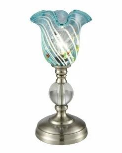 Best deal ❤️ Dale Tiffany Blue Uplight Hand Blown Art Glass Accent Lamp Home Table & Desk Lamps 😉