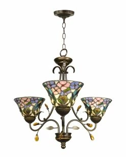 Flash Sale π€© Dale Tiffany Crystal Peony 3-Light Hanging Fixture Home Ceiling Lighting π