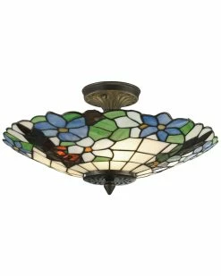 Budget π Dale Tiffany Pansy Semi Flush Mount Home Sconces & Wall Mounts π§¨