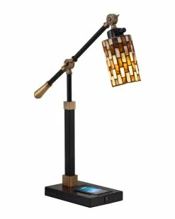 Hot Sale π Dale Tiffany Myriad Mosaic Desk Lamp With Wireless And USB Charger Home Table & Desk Lamps π
