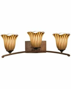 Best Sale 👏 Dale Tiffany Valley 3-Light Hand Blown Art Glass Vanity Lights Home Sconces & Wall Mounts 🎁