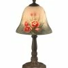 Best Pirce 🎁 Dale Tiffany Rose Bell Hand Painted Accent Table Lamp Home Table & Desk Lamps 🔥