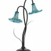 Budget 🔔 Dale Tiffany Blue Trumpet 2-Light LED Hand Blown Art Glass Accent Lamp Home Table & Desk Lamps 👍