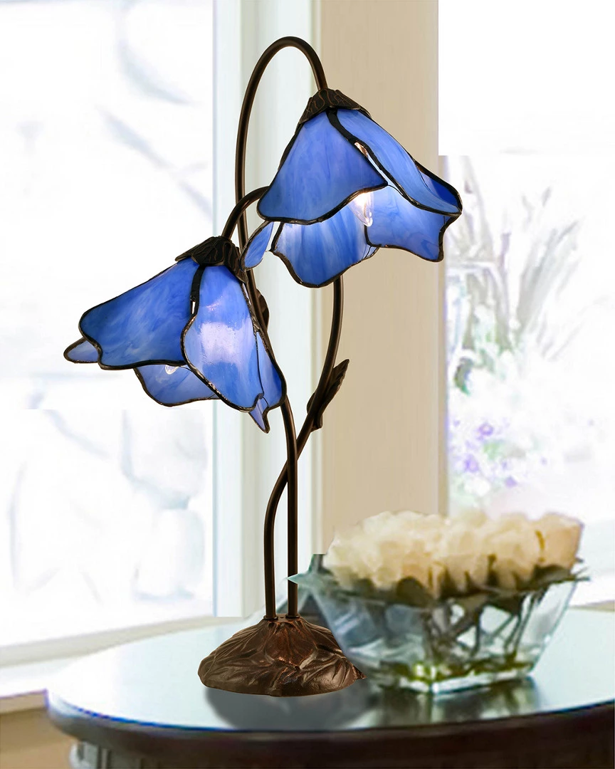 New π― Dale Tiffany Poelking 2-Light Blue Lily Table Lamp Home Table & Desk Lamps β 2 New π― Dale Tiffany Poelking 2-Light Blue Lily Table Lamp Home Table & Desk Lamps β - Image 2