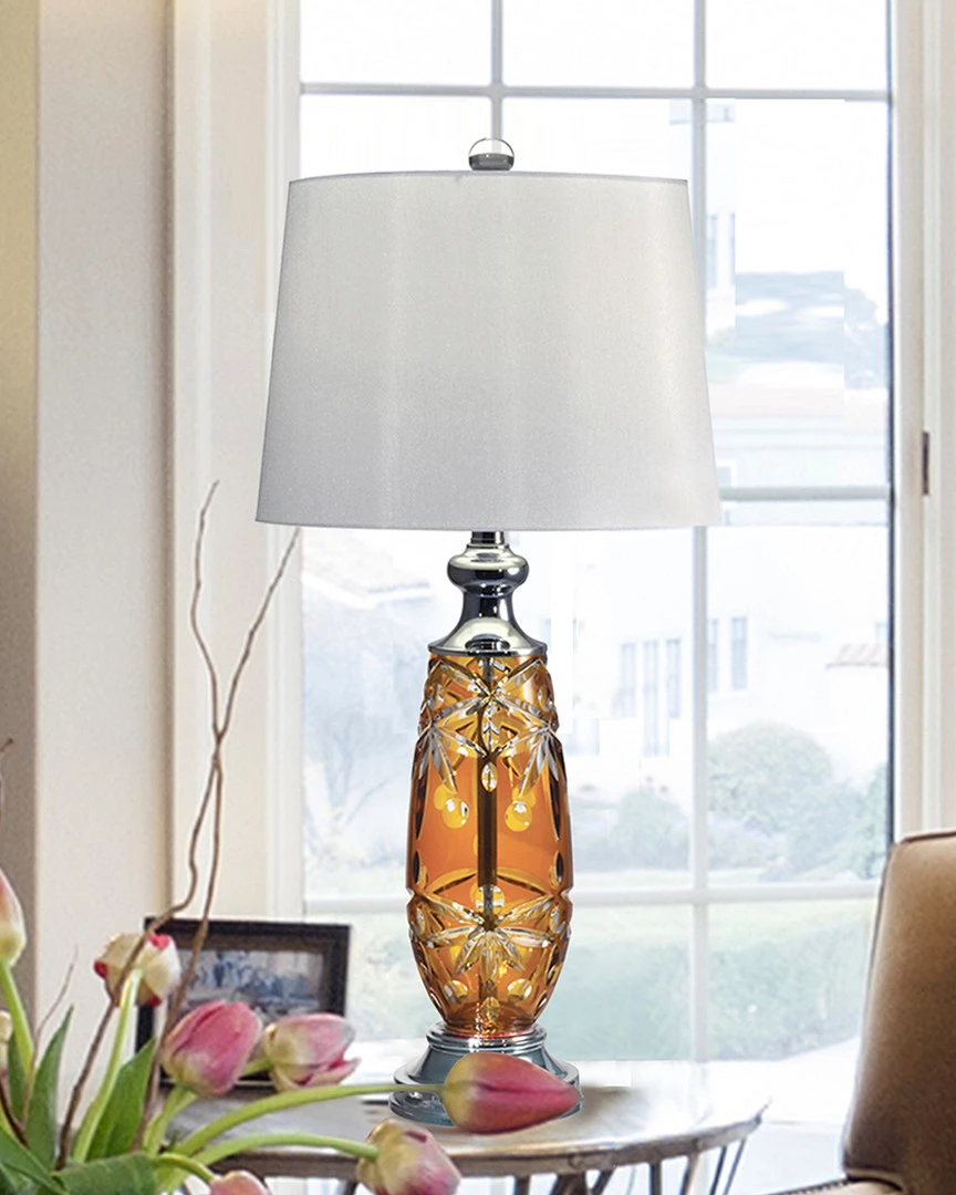 Hot Sale βοΈ Dale Tiffany Glossy Amber 24% Lead Hand Cut Crystal Table Lamp Home Table & Desk Lamps π 2 Hot Sale βοΈ Dale Tiffany Glossy Amber 24% Lead Hand Cut Crystal Table Lamp Home Table & Desk Lamps π - Image 2