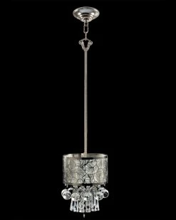 Outlet ❤️ Dale Tiffany Silver Leaf Crystal Mini Pendant Home Ceiling Lighting 🧨