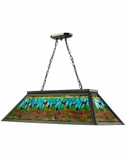 Promo π₯° Dale Tiffany Glade Pool Table Hanging Fixture Home Ceiling Lighting π€©